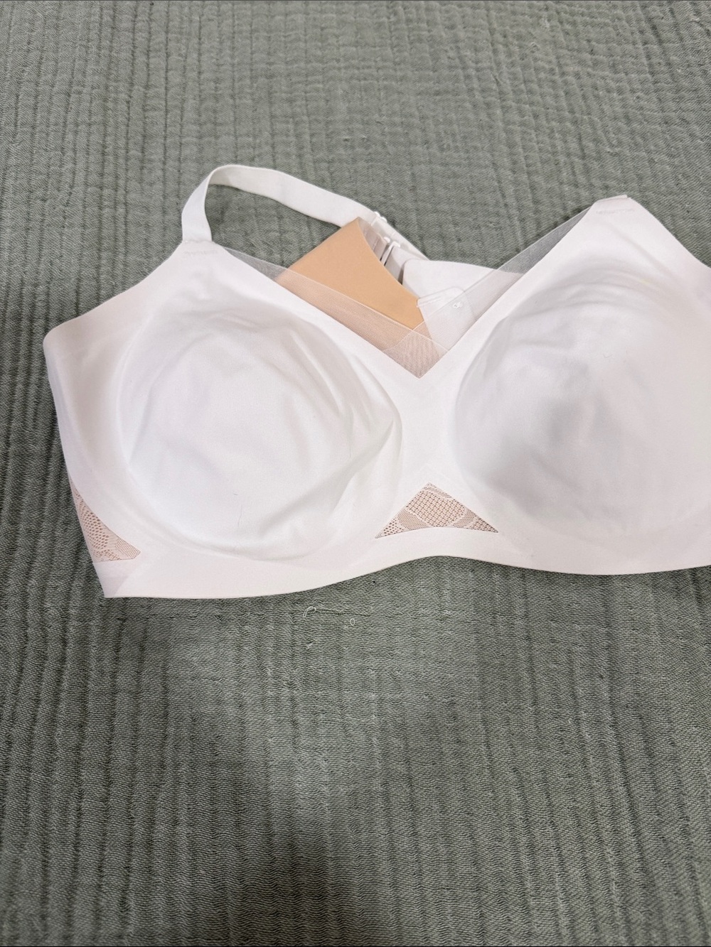 Honeylove Crossover White Seamless Support Bra large